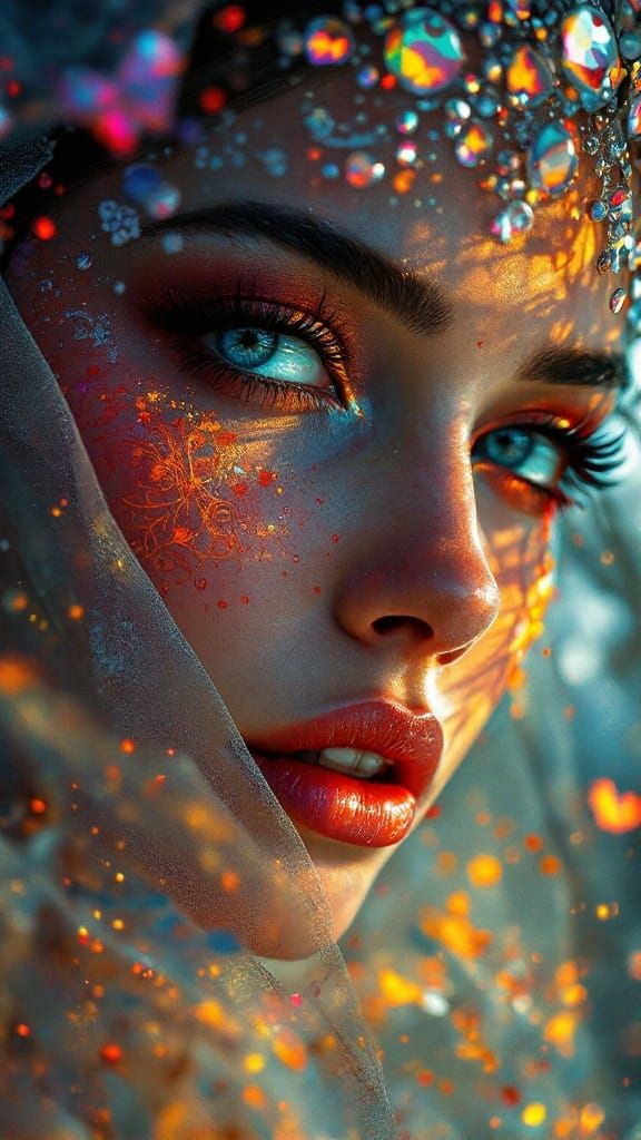 Rubenesque Woman Portrait with Dramatic Lighting