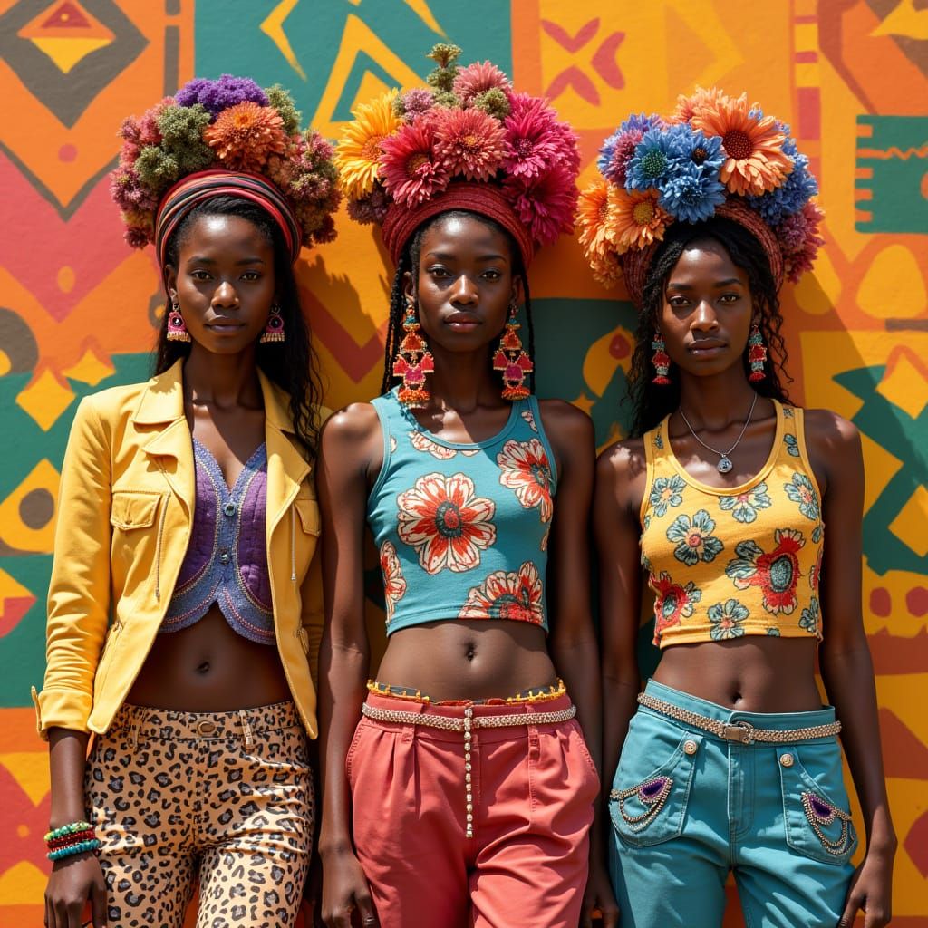 Women's Summer Fashion in Vibrant Colors and Geometric Patte...