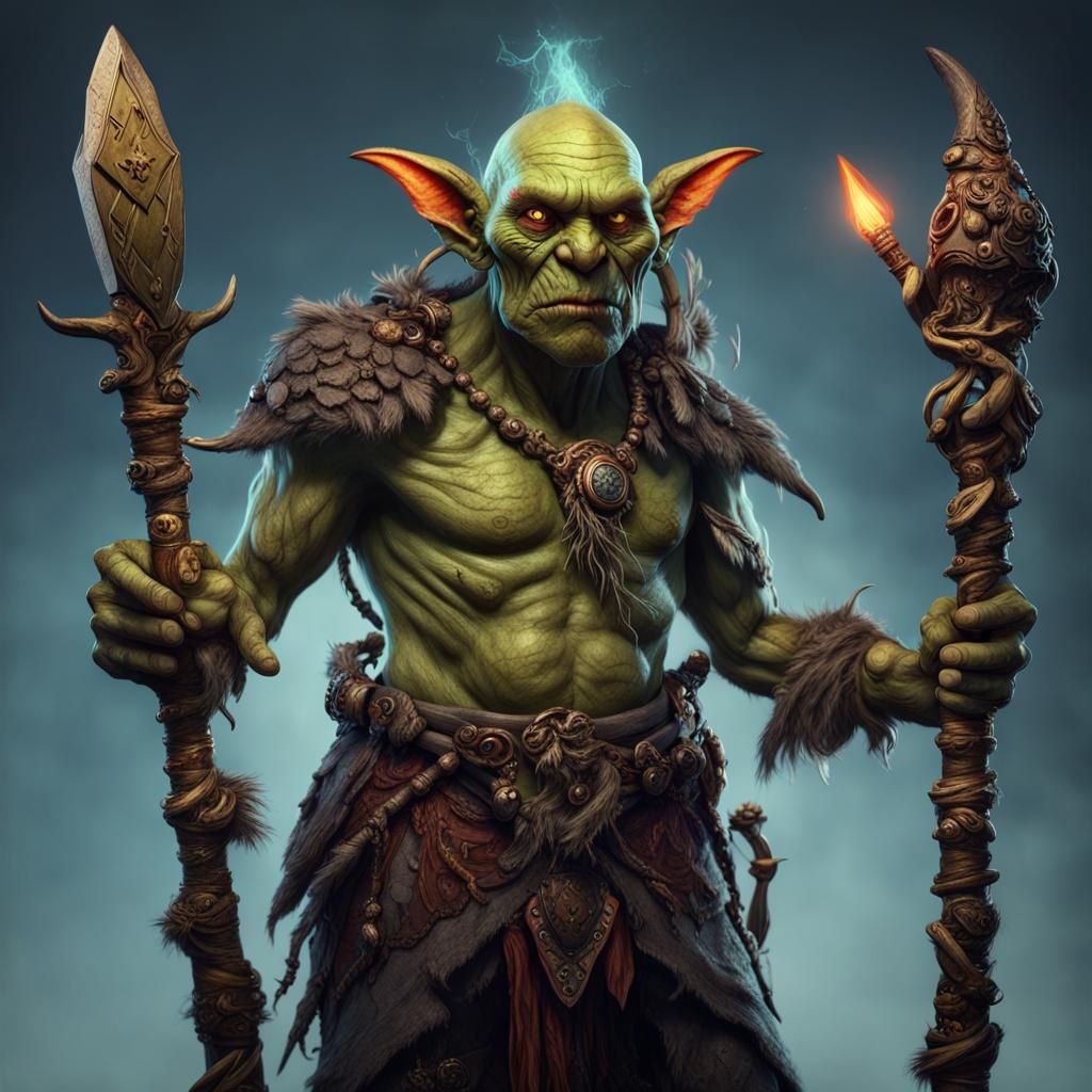 Goblin Shaman Portrait as Fantasy Concept Art