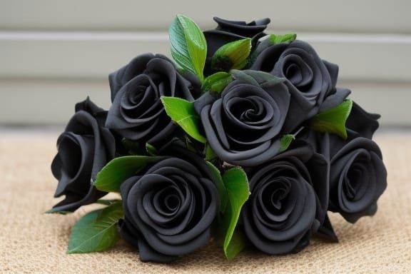 Dramatic Still Life of Black Roses