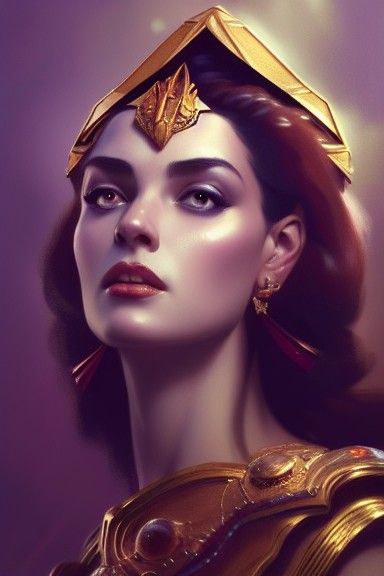 Princess Fawzia Portrait in Art Nouveau Style