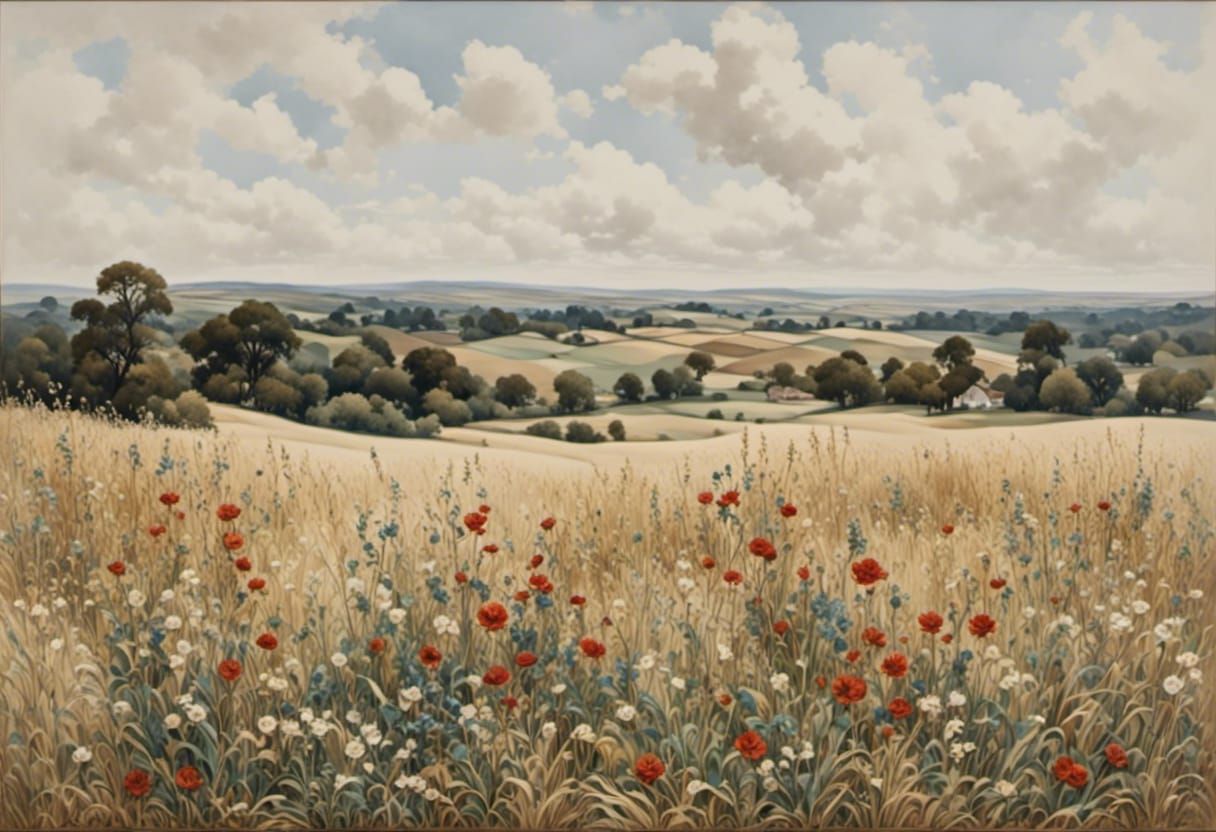 Golden Hour Lighthouse Seascape in Watercolor Impasto