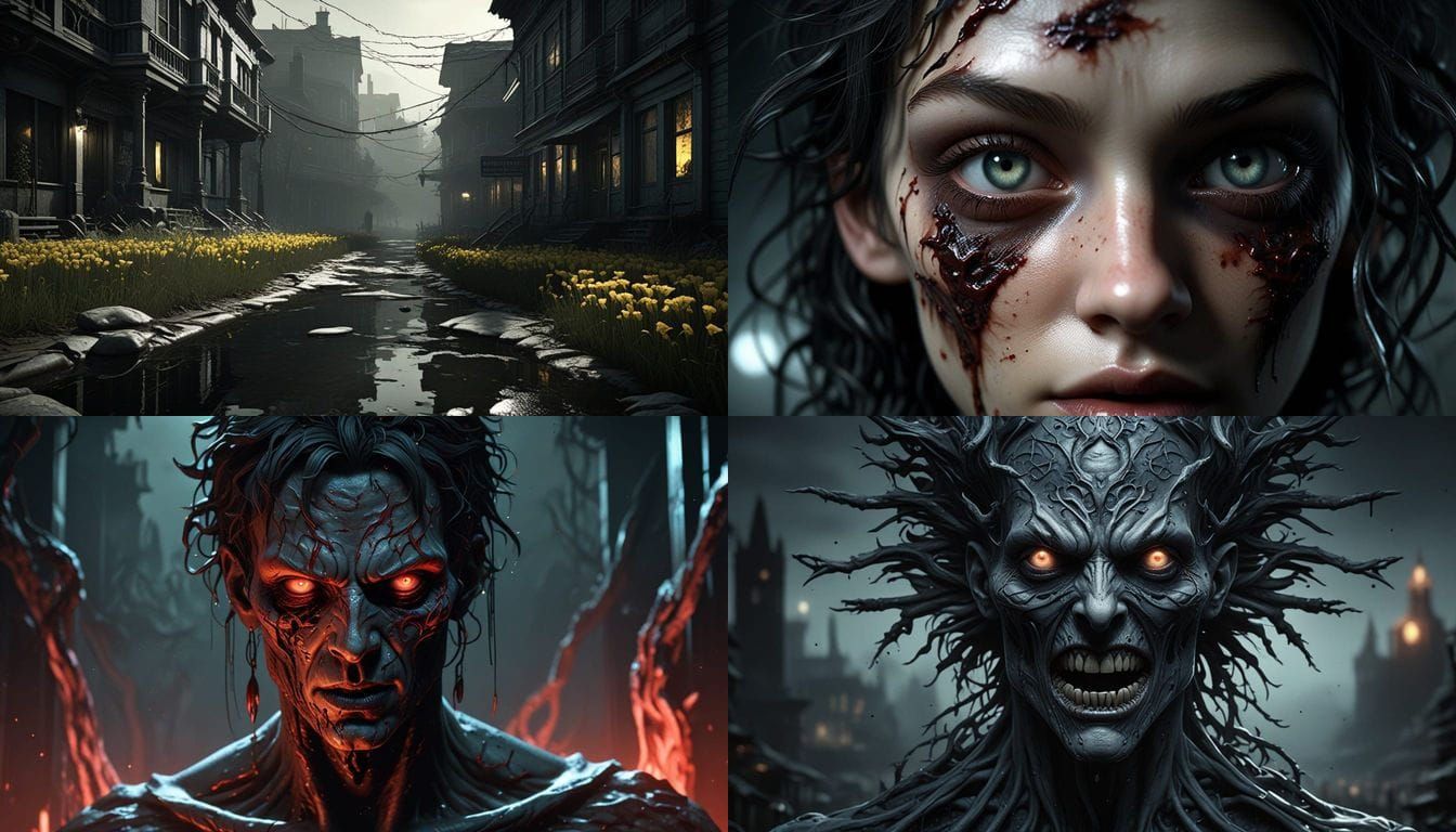 Ethereal Horror Visions in Cyberpunk Skin