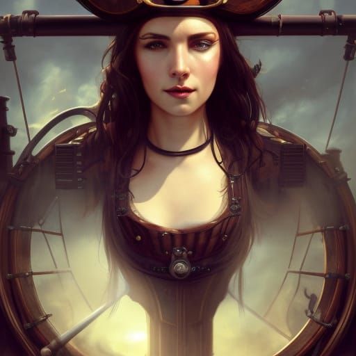 Steampunk Pirate Portrait with Intricate Detail