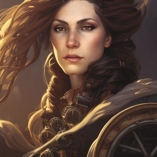 Steampunk Pirate Portrait in Hyperdetailed Art Style