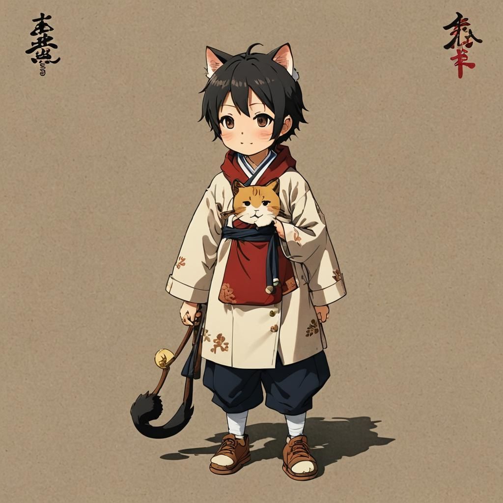Orphan Boy's Transformation into Maneki Neko
