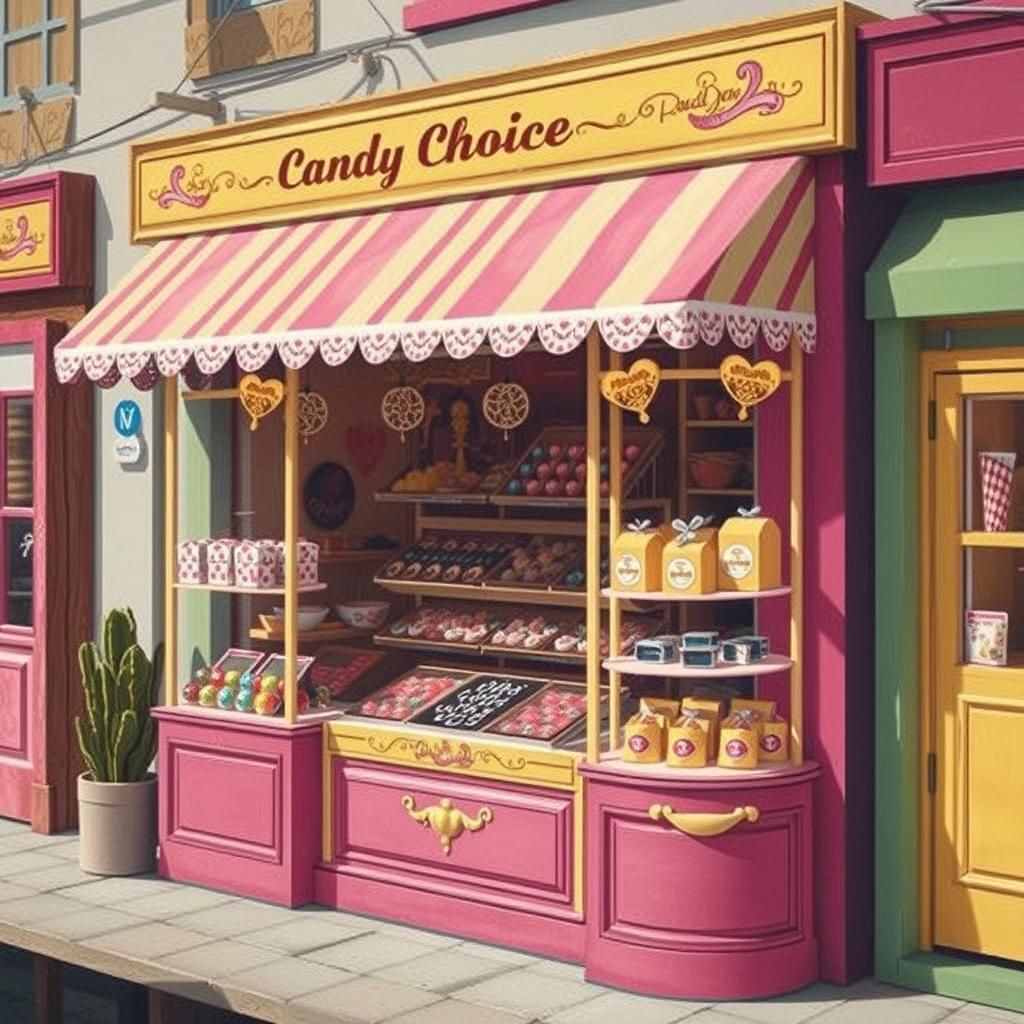 Charming Dollhouse Candy Shop Display