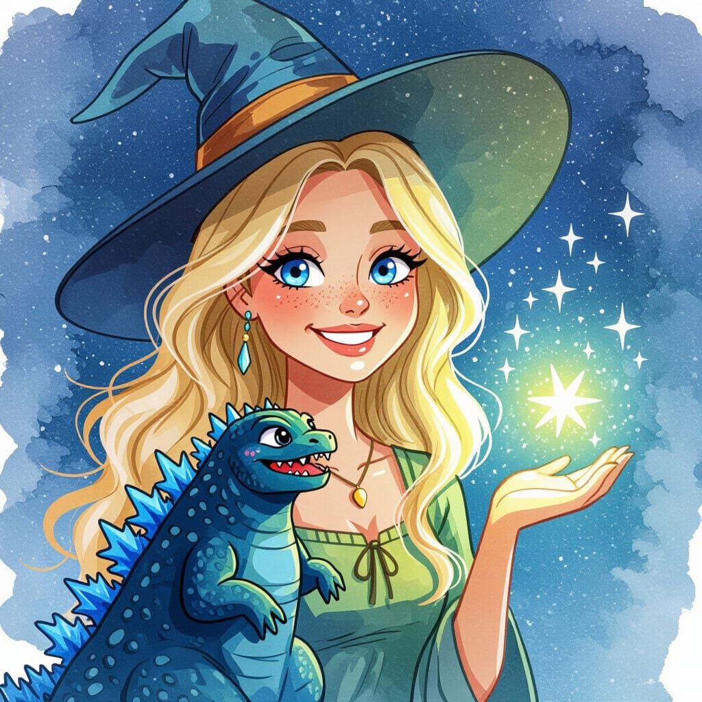 Summer Witch and Mini Godzilla Creating Magic in Alcohol Ink...
