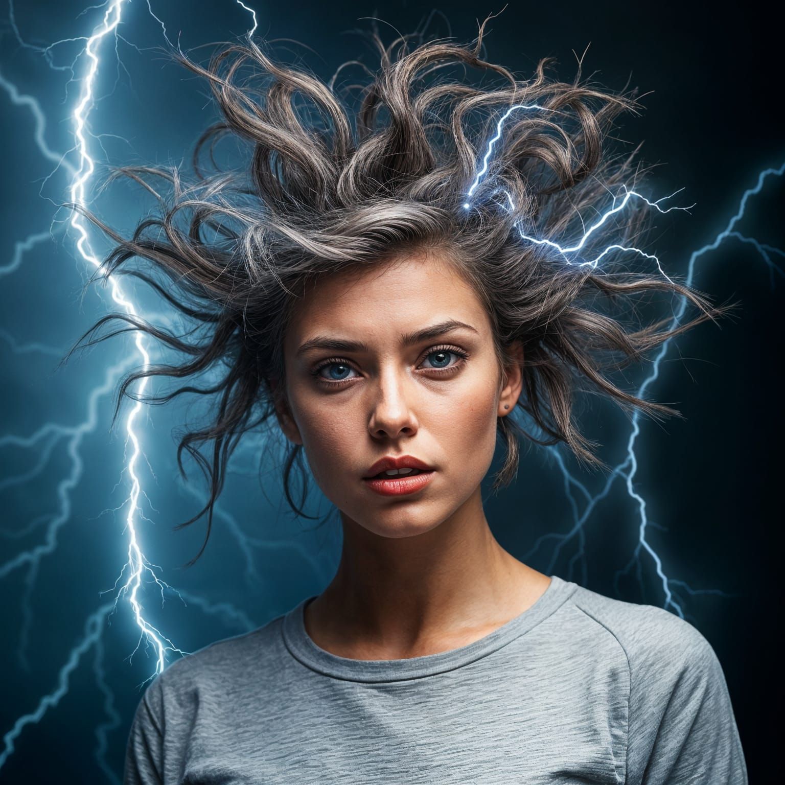 Electrifying Medusa: Woman Struck by Lightning
