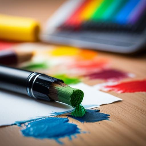 Oil Pastels Spill Across Artist's Desk Photo