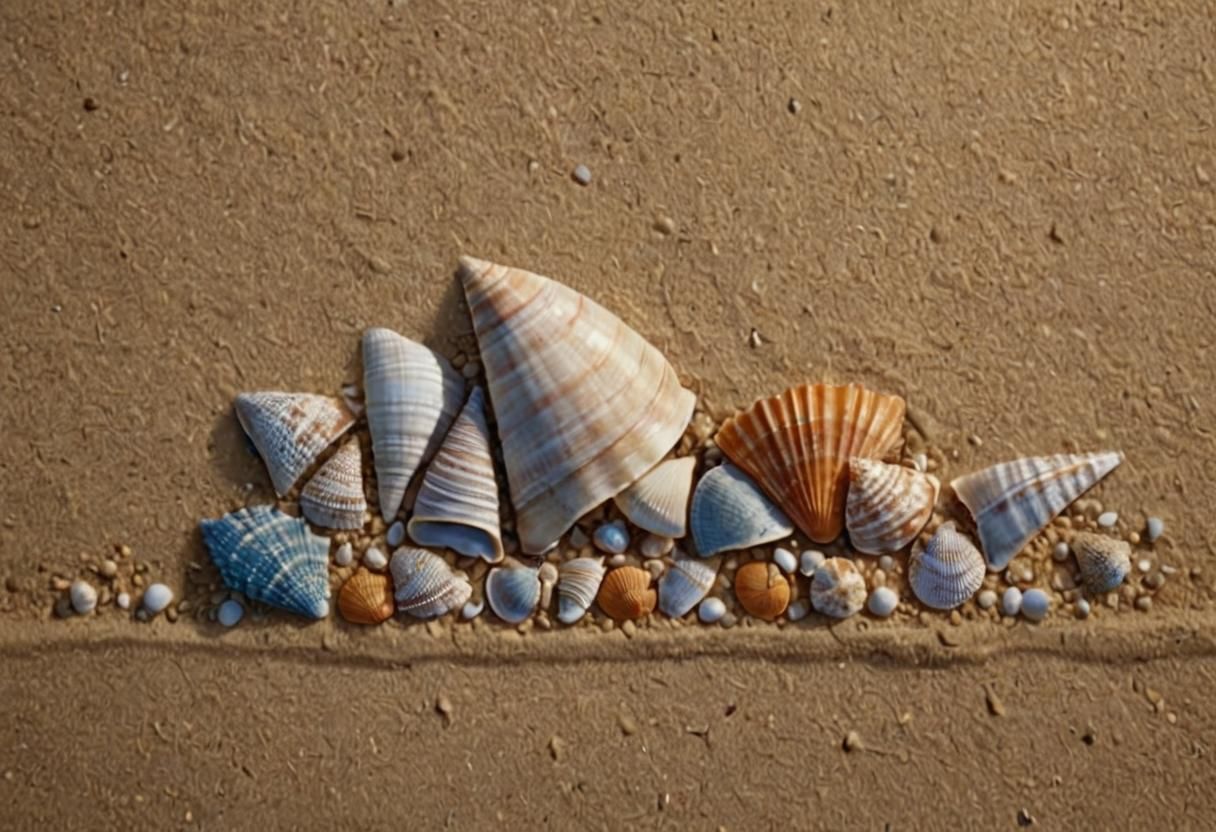 Photorealistic Macro Seashells on Beach in 8k