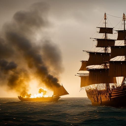 Pirate Ship Attack off Ilha Grande Coast