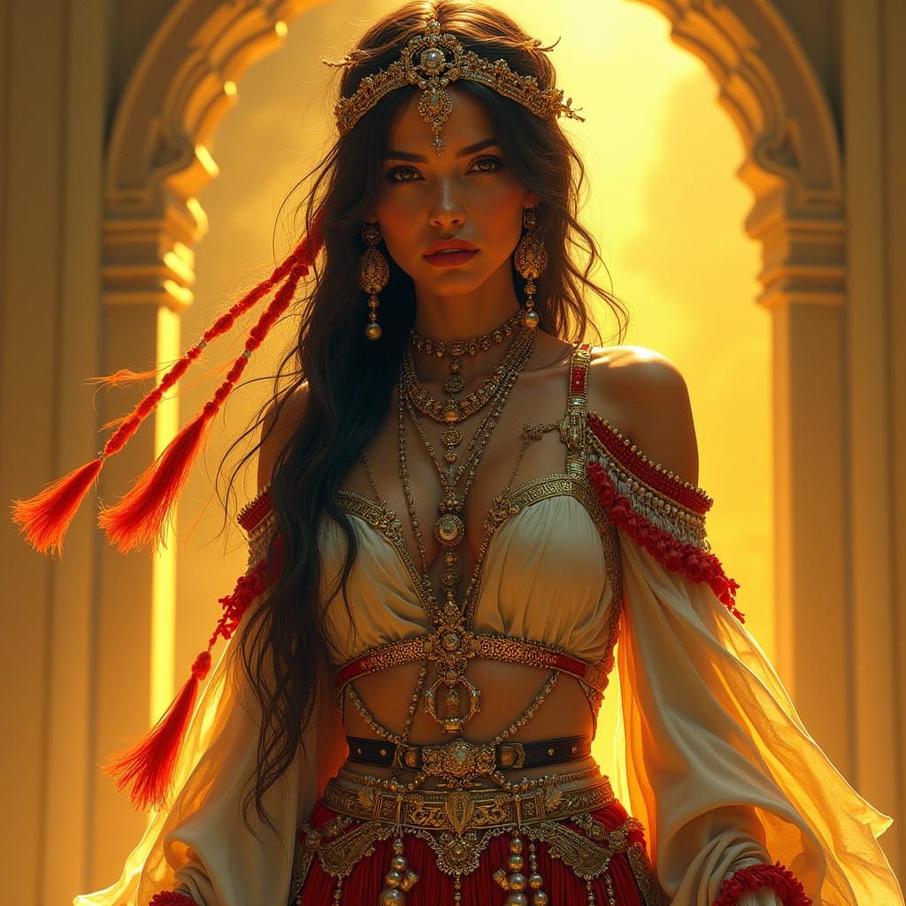 Diesel Punk Queen in Regal Attire