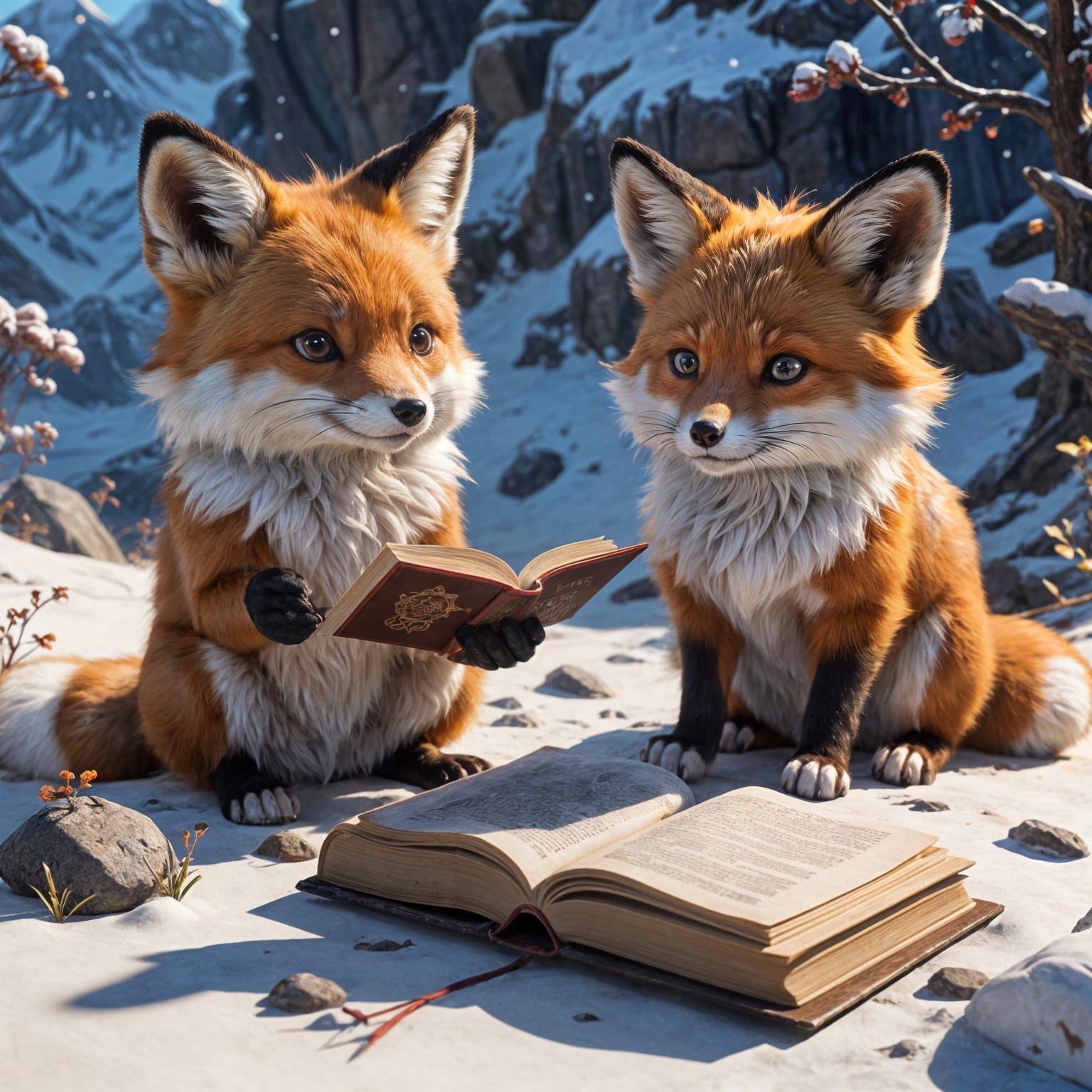 Tibetan Fox Guides Mouse Through Reading Lessons