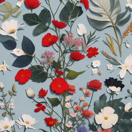 Detailed Matte Painting of Stars and Floral Elements