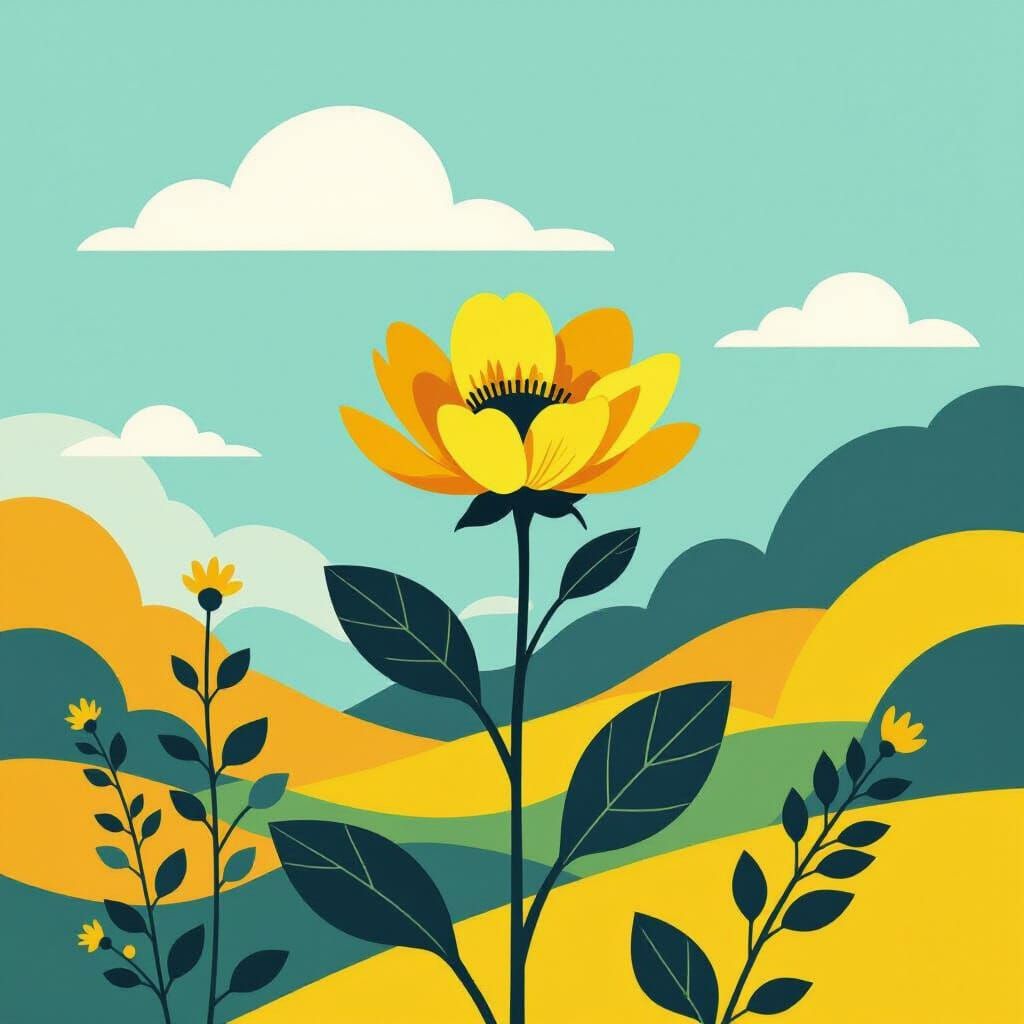 Minimalist Yellow Abstract Art