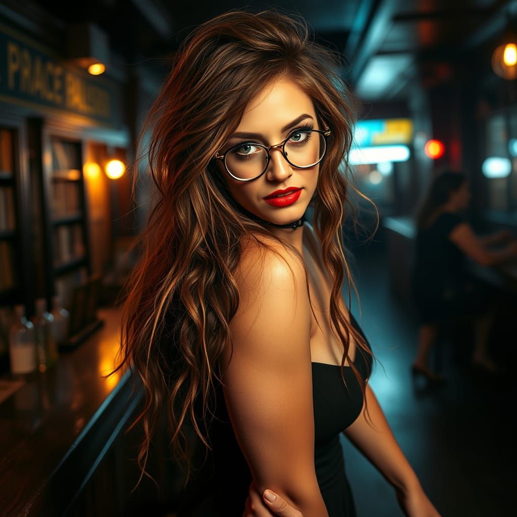 Seductive Librarian Emerges from the Shadows in Smoky Bar Se...