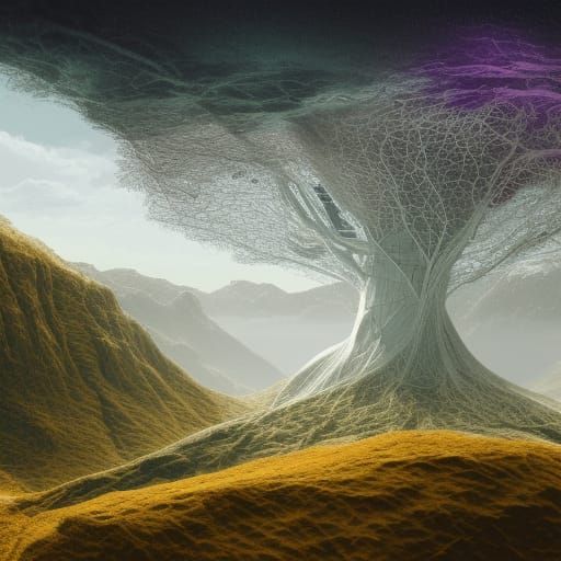 Neural Network Fused with Organic World in Matte Painting