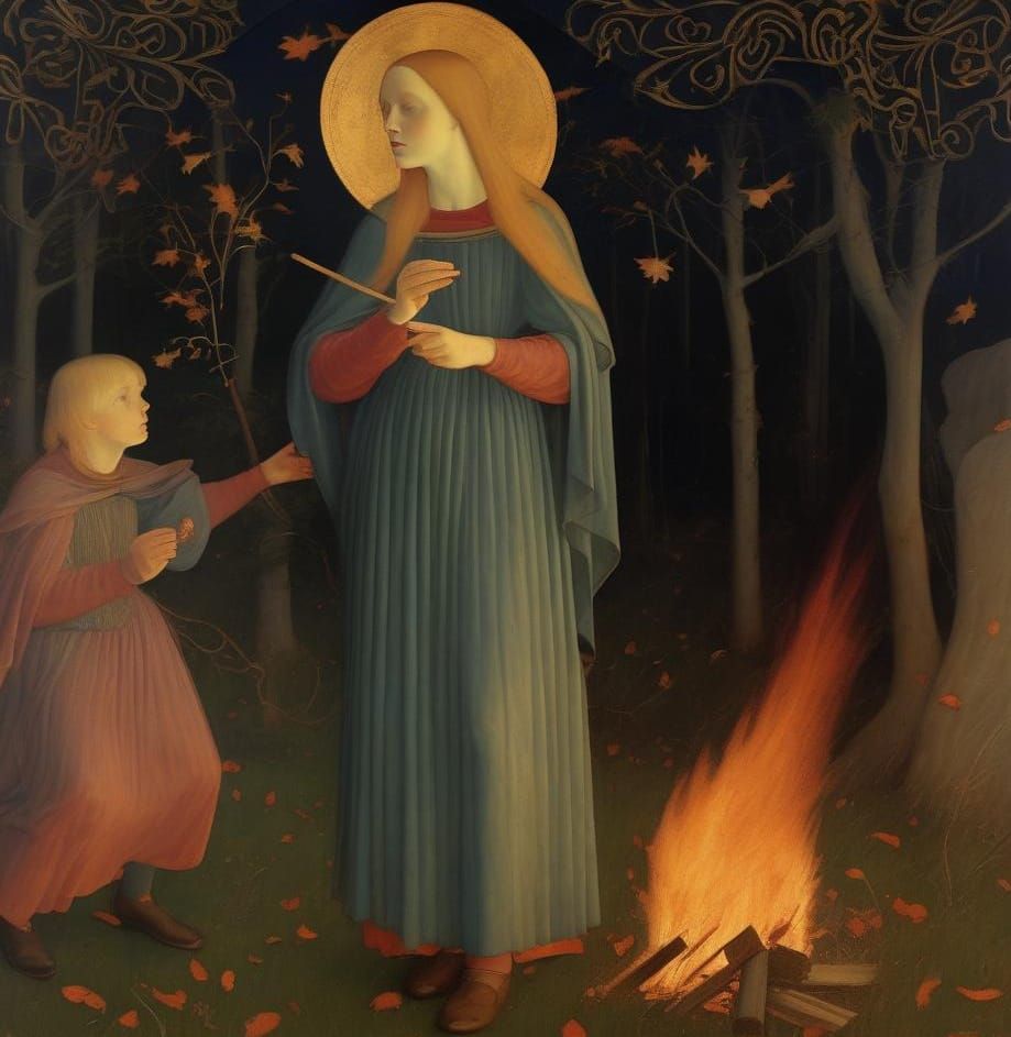 Samhain Festival Woman in Pre-Raphaelite Style