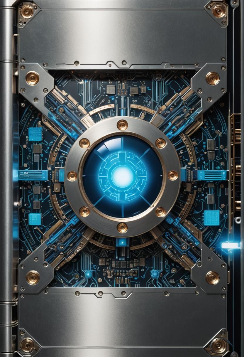 Futuristic Sci-Fi Book Cover with Glowing Circuits