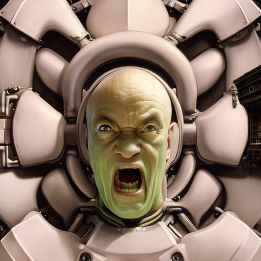 Surreal Giant Towers Over Village in Dreamlike Art