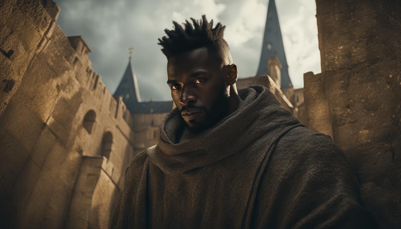 Baptiste in Dark Fantasy Realism with Golden Accents