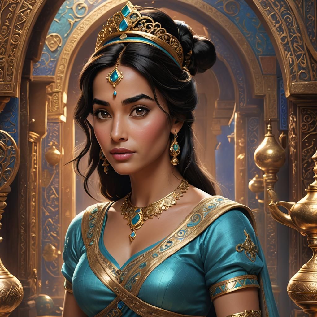 Realistic Princess Jasmine Illustration in High Definition