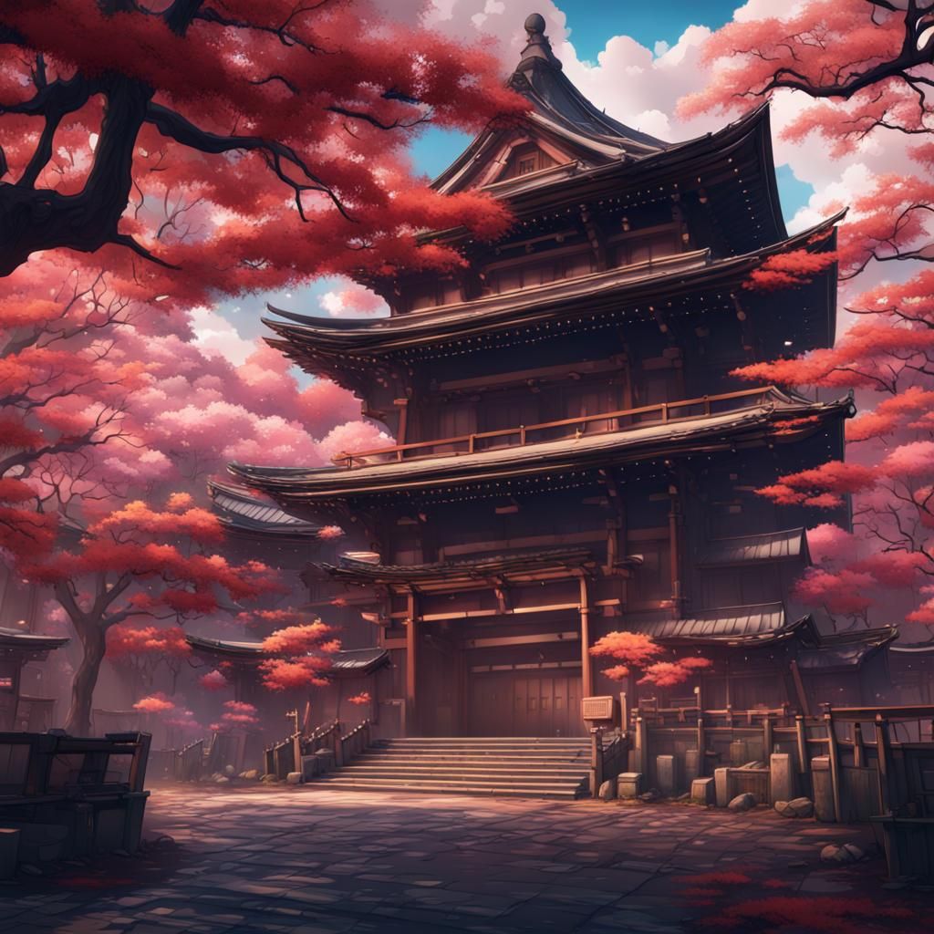 Anime Style Japan Background in Detailed Matte Painting