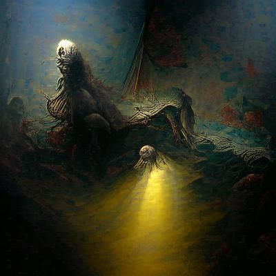 Horror Scene of Light, Doré and Rutkowski Style