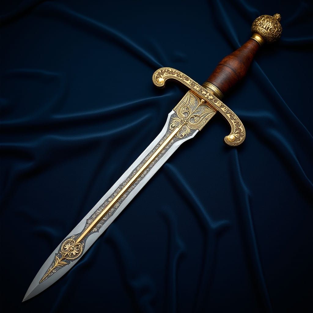 18th-Century Gentleman's Dueling Sword with Golden Hilt