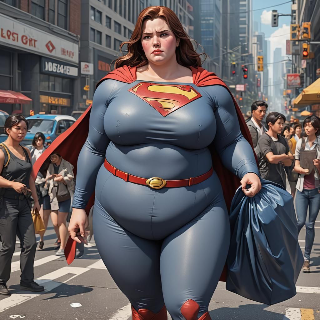 Overweight Lois Lane in Detailed 3D Anime Art
