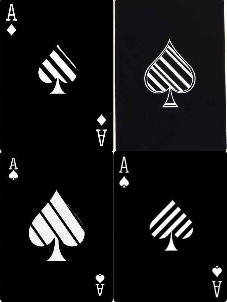 Ace of Spades Playing Card in Bold, Diagonal Stripes
