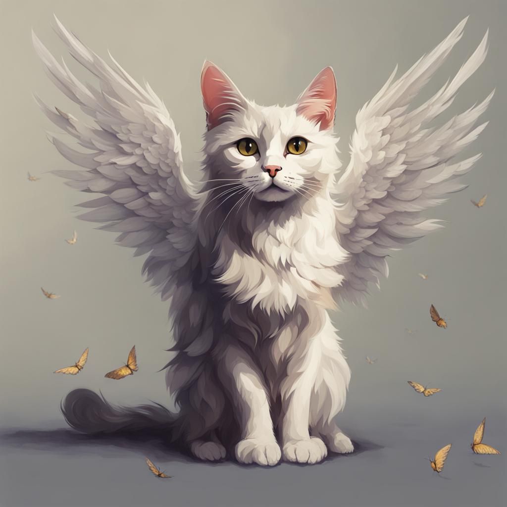 Winged Cat: A Digital Art Tressym