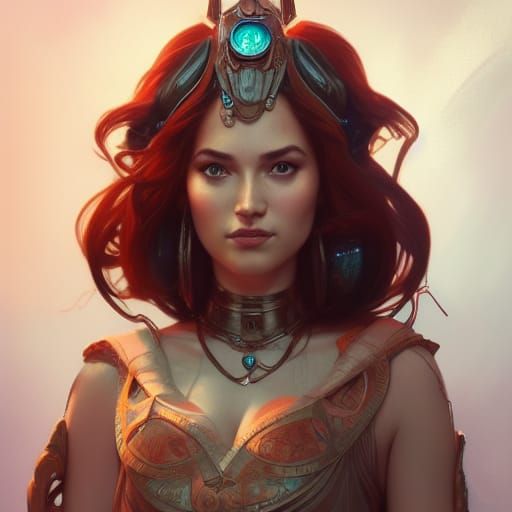 Princess of Mars Portrait in Art Nouveau Style