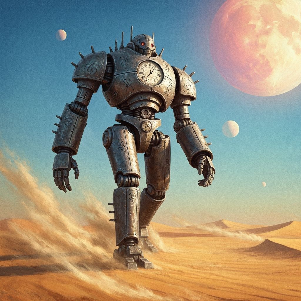 Colossal Clockwork Automaton in Alien Desert