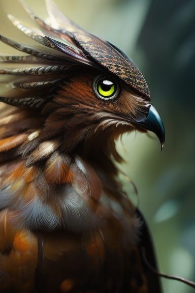 Armored Wise Owl Portrait in Hyperdetailed Illustration