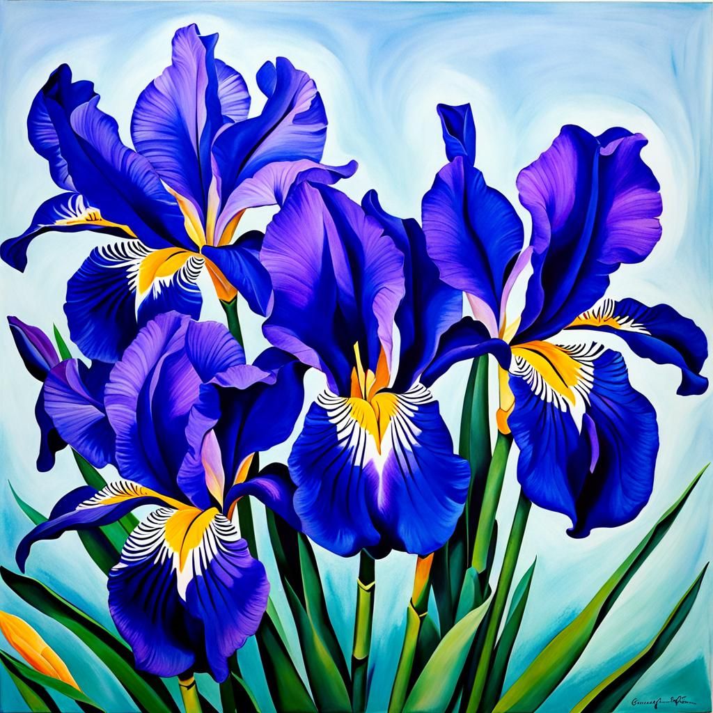 Irises in the Style of Georgia O'Keeffe