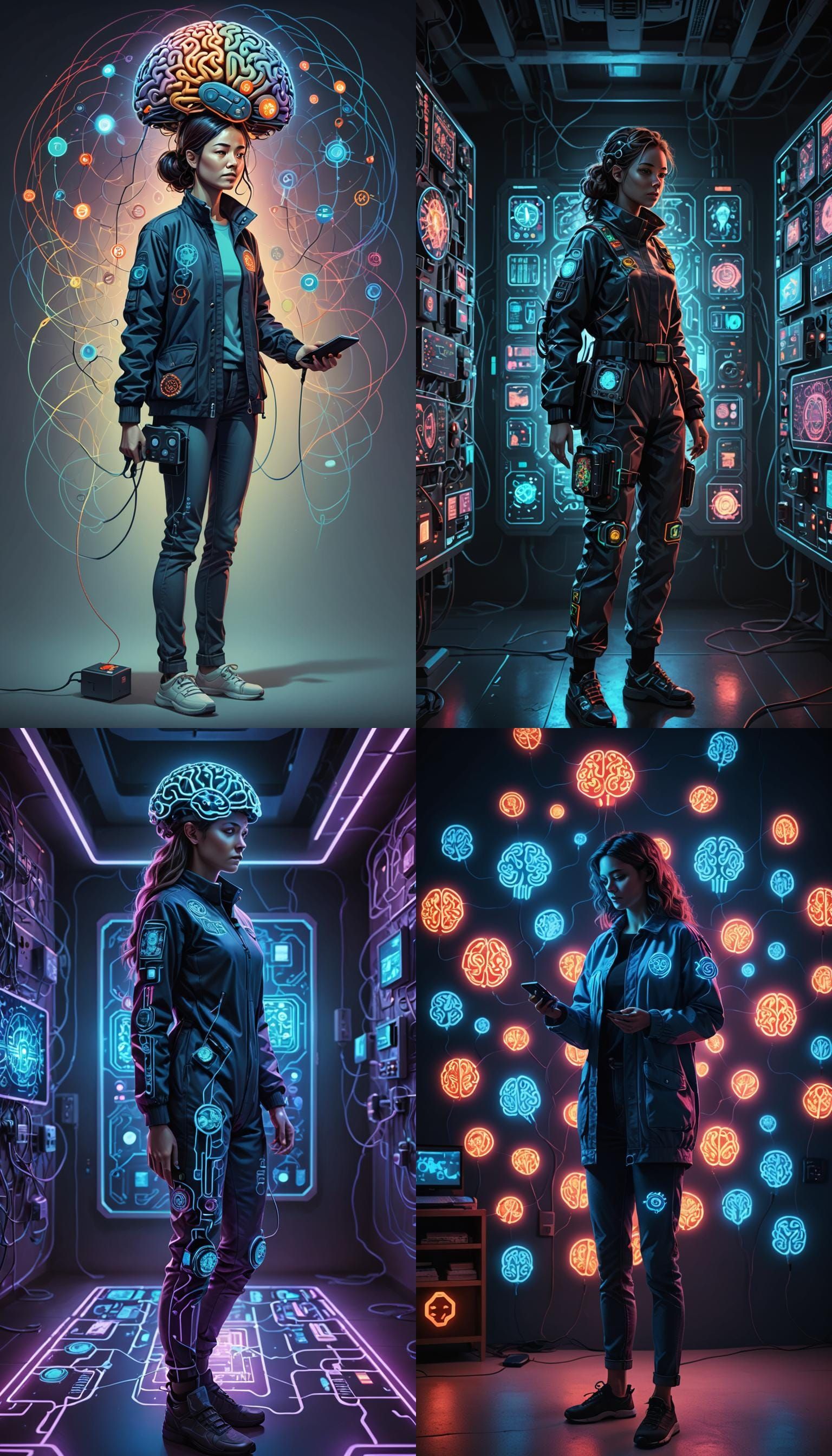 Woman with Brain-Controlled Remote