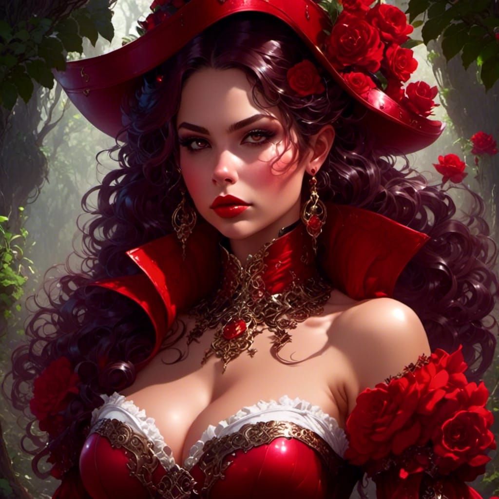 Beautiful One-Eyed Pirate in Velvet Corset