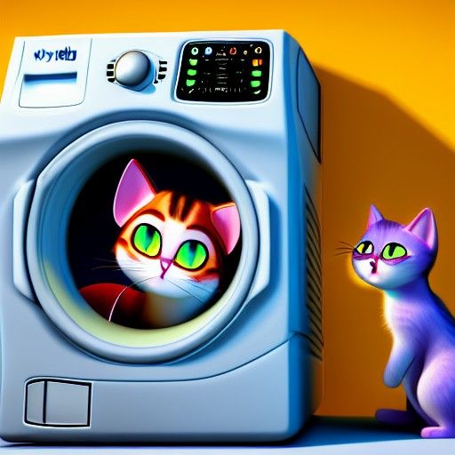 Crying Kitten Trapped in Washing Machine, Pixar Style