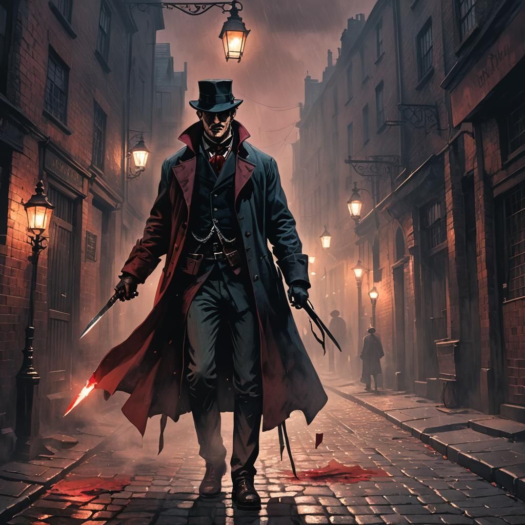 Jack the Ripper in Dark Academia Illustration