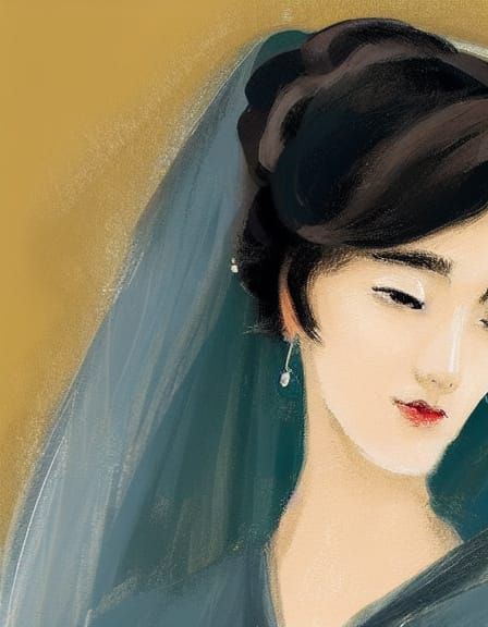 Whimsical South Asian Woman in Impressionist UI