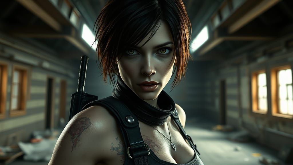 Hyper-Realistic Milla Jovovich in Dark, Gritty CGI Environme...