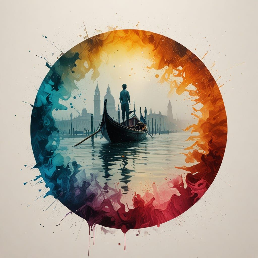 Venice Grand Canal Storm in Baroque Style