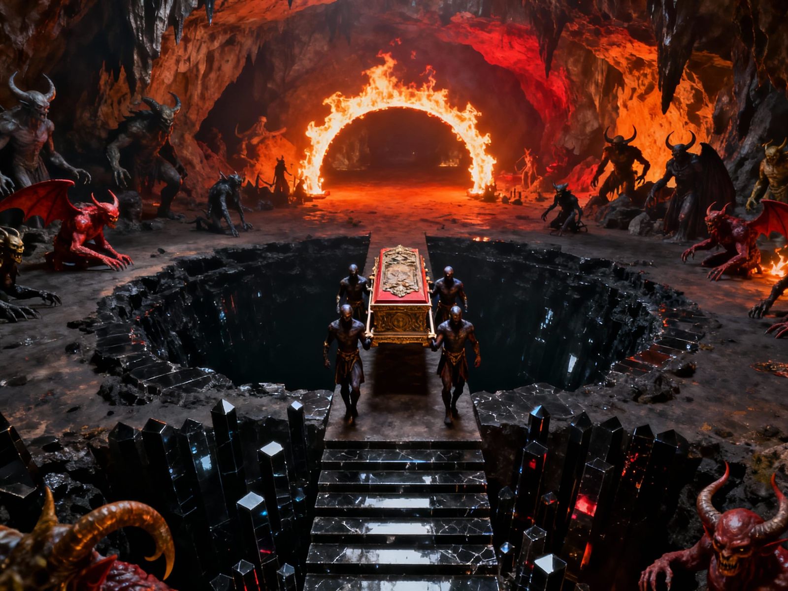 Swayvill being committed to the Pit of Chaos