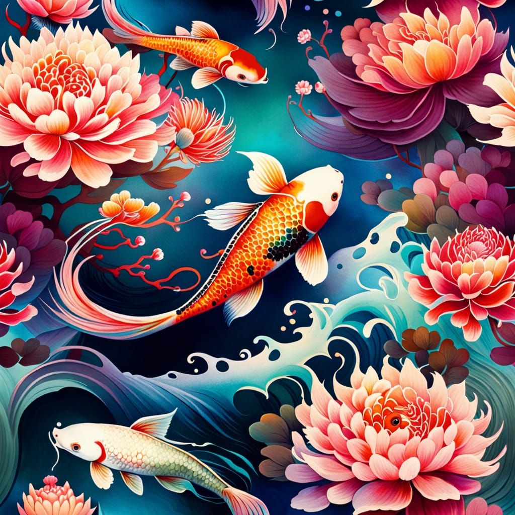 koi and mums