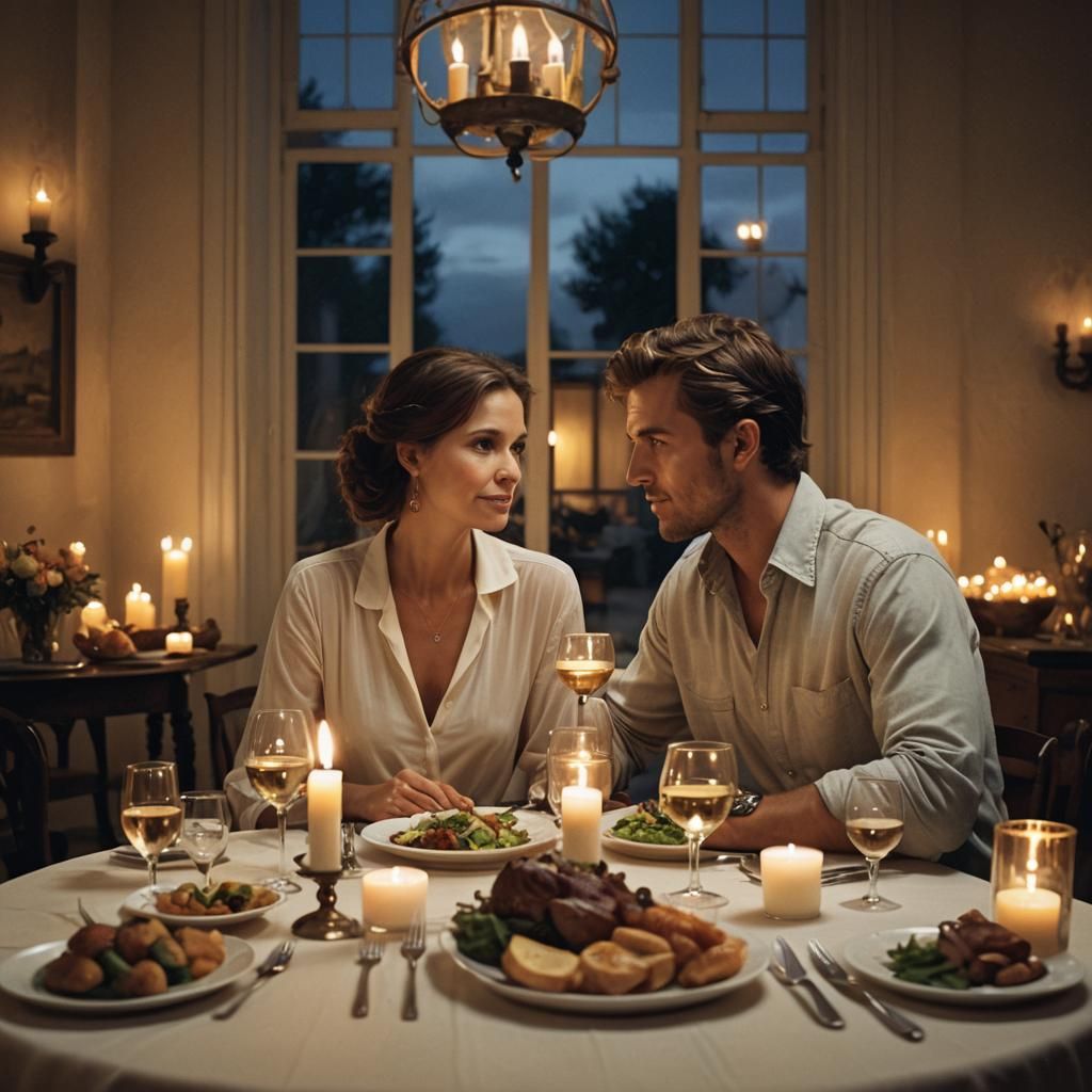 Romantic Candlelit Dinner: A Matte Painting