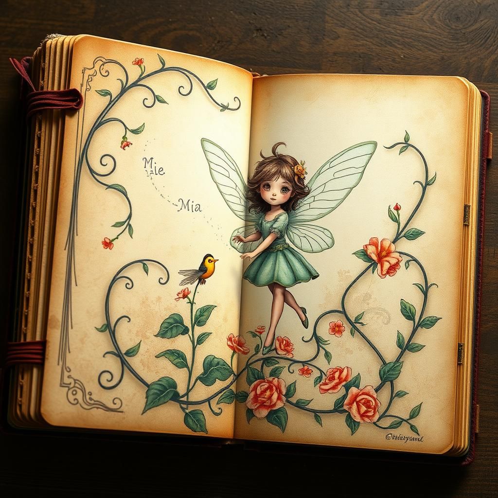 Mischievous Fairy Illustration in Vintage Children's Book