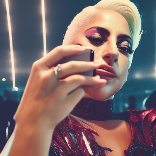 Lady Gaga Selfie: Professional Photography Style