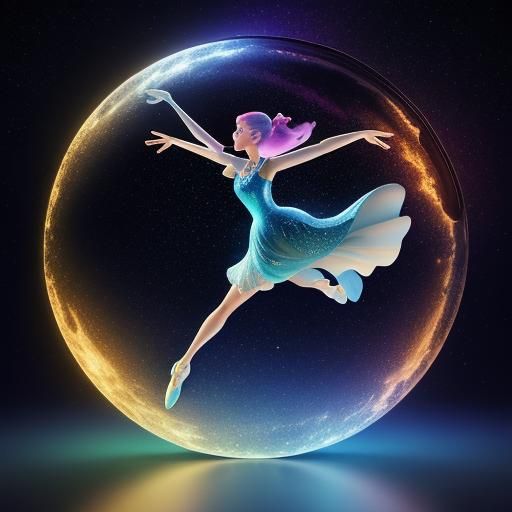 Girl Dancing on a Star: Pixar-Style 3D Digital Art